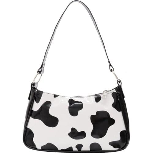 Cow Handbag Zipper Fine Workmanship Faux Leather Women Cow Print Shoulder Bag for Work Clutches сумка женская