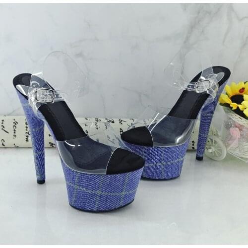 Leecabe 17CM/7Inch Womens Platform Sandals party High Heels Shoes Pole Dancing Shoes