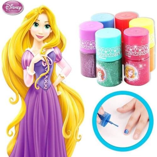 1pc Disney Water-soluble Nail Polish Toys Water Soluble Washable Nail Polish Pretend Play Toys Children Girls Makeup Toy Gift