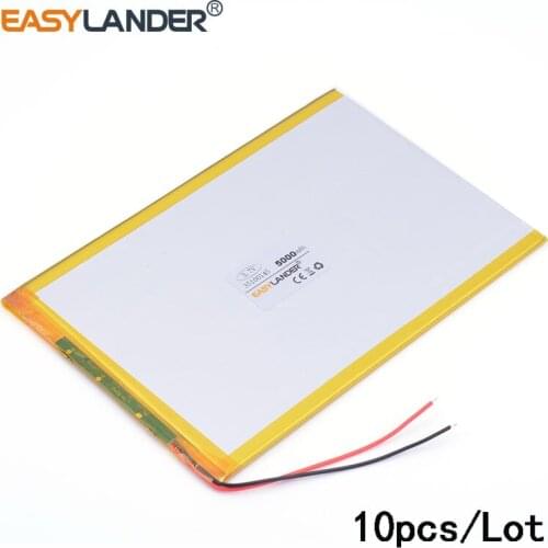 10pcs /Lot 35100145 5000mAh 3.7v lithium Li ion polymer rechargeable battery for tablet pc 9.7 inch 10.1 inch speaker cell phone