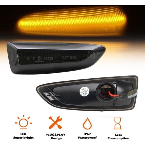 2Pcs Dynamic LED Flowing Turn Signal Side Marker Light For Opel Crossland Grandland Zafira Tourer C Insignia Astra Buick Regal