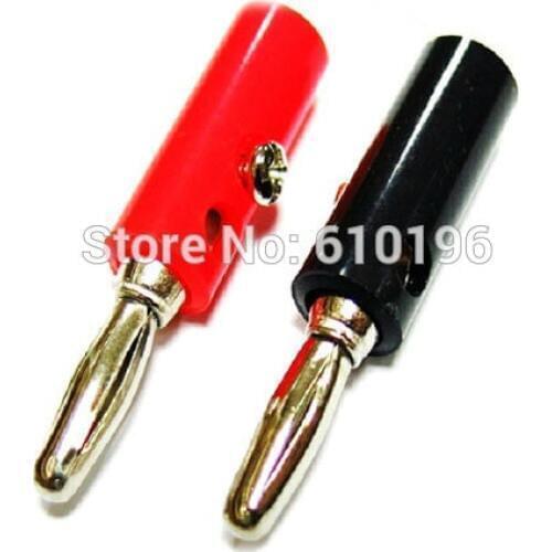 20PCS/LOT 4mm Tighten Screw Type Standard Banana Plug Jack Black And Red