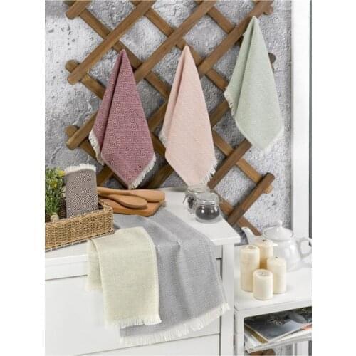 Diamond Pattern 3 Pieces Mini Peshtemal, 100% Cotton, Kitchen Towel & Drying Towel