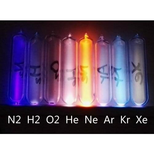 8 Rare Luminous Gas In Sealed Glass 99.999% Pure Krypton Helium Neon Argon Xenon Oxygen Nitrogen Hydrogen Element Collection