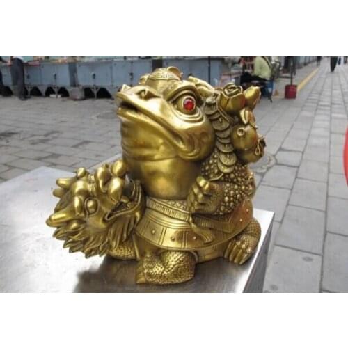Fast shipping USPS to USA S3558 7 Chinese Brass Copper famous Feng Shui Money wealth Dragon Turtle Toad Statue