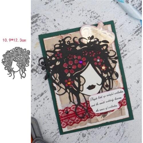 CH 2021 New Arrival Long Hair Lady Frame Die Stitched Metal Cutting Dies Embossing Scrapbooking Stencil Craft Cut Dies For DIY