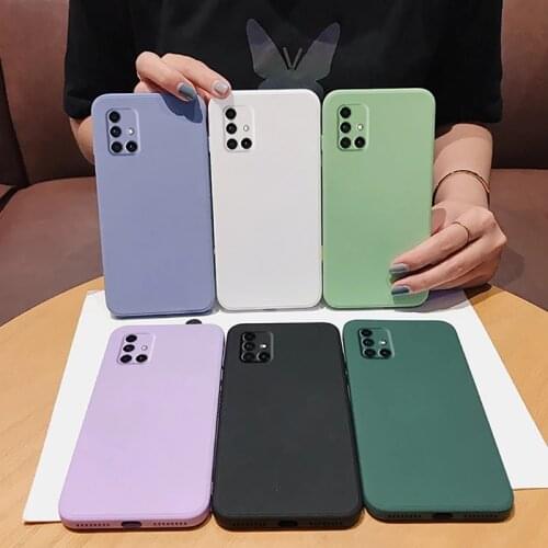 Luxury Original Square Liquid Silicone Case For Samsung Galaxy A52 A72 A51 A32 A71 A41 A50 A70 A21S S21 Plus Note20 Ultra Cover