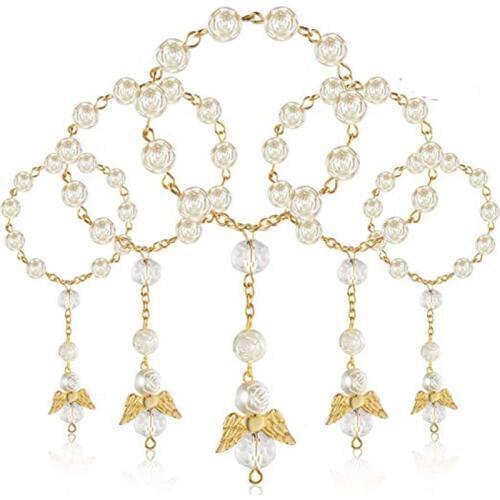 5pcs Bead Angel Rosary Newborn Baby boy girl Christening Baptism Party First Communion table centerpiece decoration favor gift