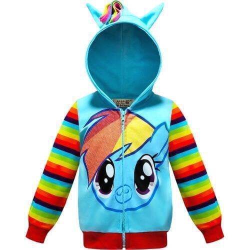 Spring Autumn 2019 Girls hoodies My Little Poli Boys Sweatshirt Jackets Baby Hoodie Cute Pony Windbreaker Sport Blazer Outerwear