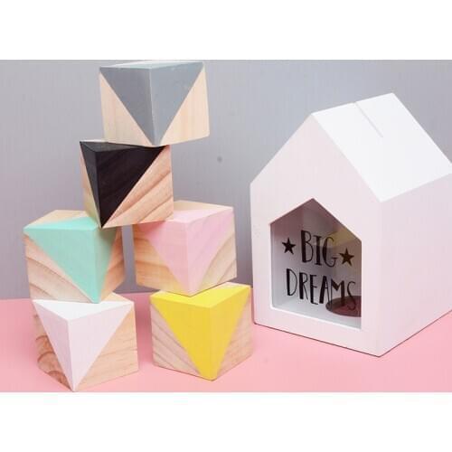 50MM Wooden Blocks Multicolor Wooden Cubes for Arts Embellishments DIY Crafts Educational Toy Scrapbooking Nordic Home Decor