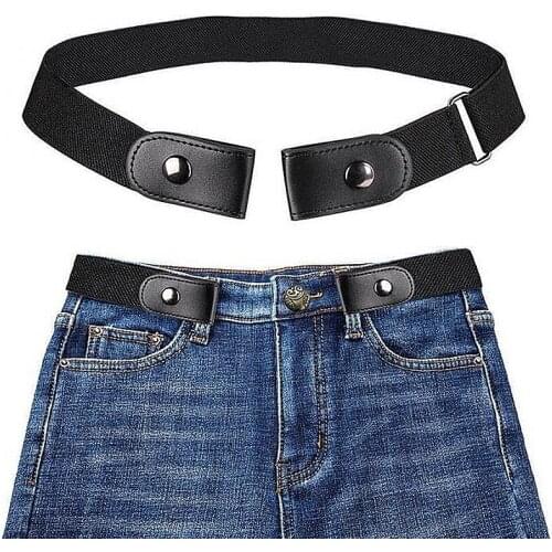 Buckle-Free Belt For Jean Pants,Dresses,No Buckle Stretch Elastic Waist Belt For Women/Men,No Bulge,No Hassle Waist Belt