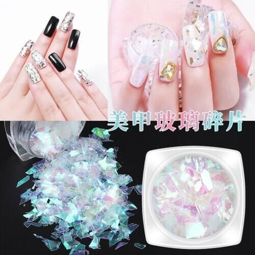 Holographic Irregular Candy Broken Glass Paper Piece Nail Flakes Colorful Sequins Paillette Manicure Nail Art Decoration F558