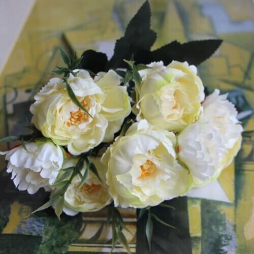 Artificial Flowers Peony Floral Decor Display Centerpiece Fake Bouquet Crafts