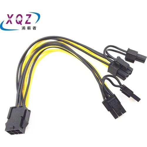 PCI-E 6-pin to Dual 6+2-pin (6-pin/8-pin) Power Splitter Cable Graphics Card PCIE PCI Express 6Pin to Dual 8Pin Power Cable