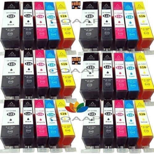 30x PRINTER COMPATIBLE PGI-525 CLI-526 CARTRIDGES for CANON PIXMA IP4850 IP4950 IX6550 MG5150 MG5250 MG5350