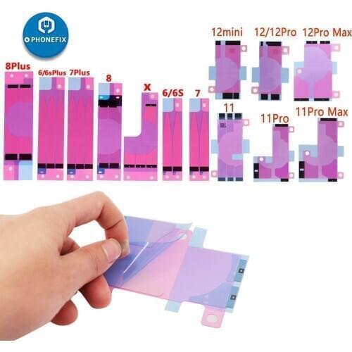 10pcs Battery Adhesive Sticker For iPhone 12 Pro 11Pro XS Max XR X 8 7 6S 6 Plus Battery Glue Tape Strip Tab Double Side Sticker