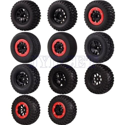 4pcs Short Course Truck 108-110mm Tire & Bead-Lock Wheel Rims Hub 12MM HEX 1:10 For TRAXXAS SLASH VKAR 10SC HPI