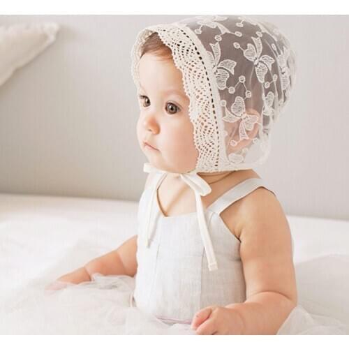 Summer Spring Children Newborn Girls Sun Cap Princess Embroidered Lace Bow Breathable Hat Baby Peaked s