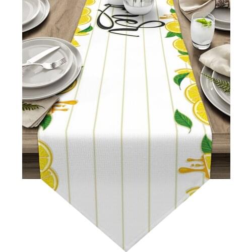 Lemon Summer Fruit Table Runner Kitchen Dinning Table Decor Tablecloth And Placemat Wedding Table Decor