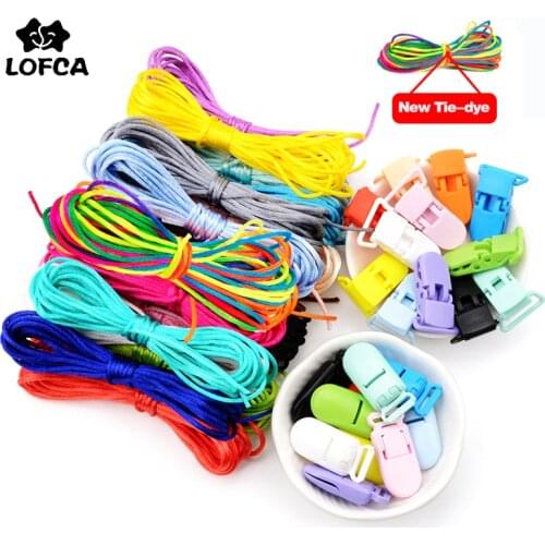 LOFCA Colorful Nylon Cord Baby Teether Pacifier Clip Accessories DIY For Teething Necklace Jewelry Pendant Making