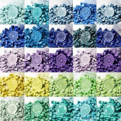 100PCs/Bag Fresh Cool Colors DIY Wax Seal Sealing Beads Envelope Wedding Packaging Postcard Postage Stamps Scrapbooking Stamping