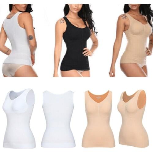Newly Wireless Cami Tank Top Women Slim Body Shaper Lifting Bra Vest with Chest Pad AA