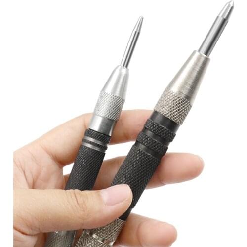 Silver Black Multi-purpose Automatic Center Punch Locator for Marking Metal Tool