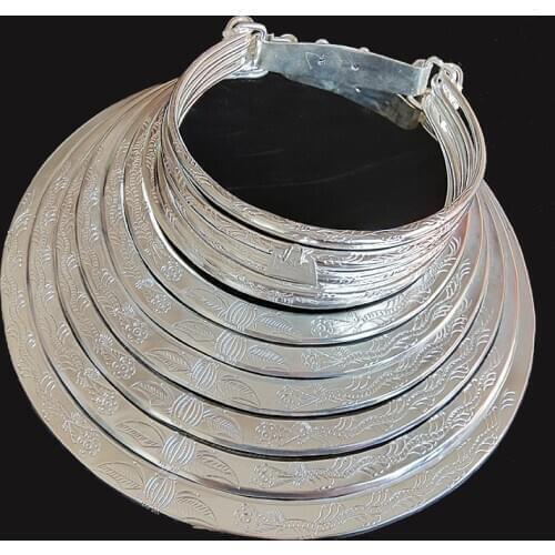 Chinese Minority Group Tong Ethnic Miao Necklace Fully Hand Carved Bust Badge Big Exaggerated Ethnic Personality Necklace