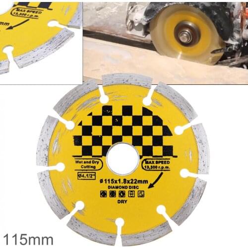 Circular Saw Blade 115mm Hard Alloy Steel Marble Stone Cutting Blade Diamond Dry Cutting Disc with Dry Slotted Broken Walls