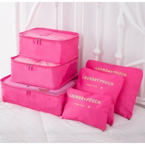 6 Pcs Portable Travel Storage Bag High Capacity Clothes Tidy Pouch Luggage Organizer Portable Container Waterproof Storage Case