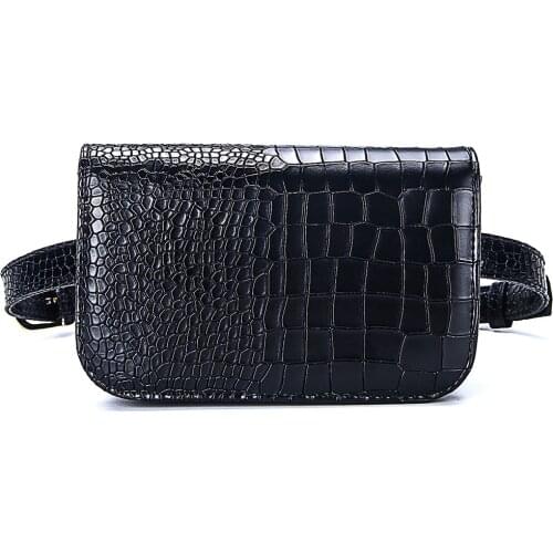 NEWDISCVRY Waist Bag Women Alligator PU Leather Belt Bag Waist Pack Travel Belt Wallets Fanny Bags Ladies Fit 5.5 inches phones