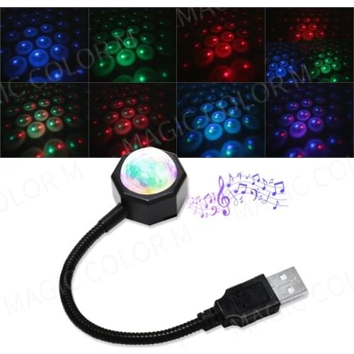 LED USB Car Night Light Spherical Roof Star Projector Lamp 4 Colors 9 Functional Modes Auto Home Decoration Car Products 12V