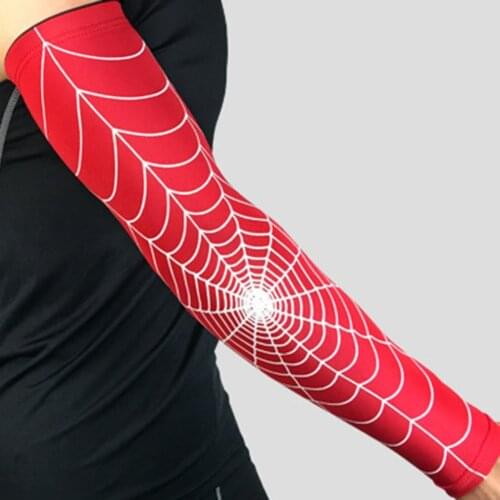 2021 Spider Web Protective Elbow Sleeve Anti-Skid Elbow Warmers Sleeves For Outdoor Sports Running Cycling