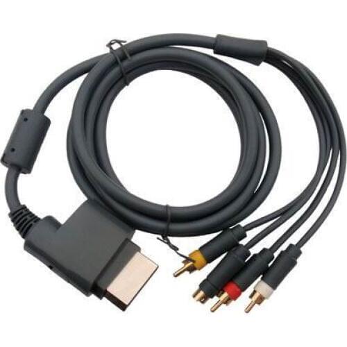 OSTENT Gray AV Audio Video A/V + S-Video Cable Cord for Microsoft Xbox 360 Console