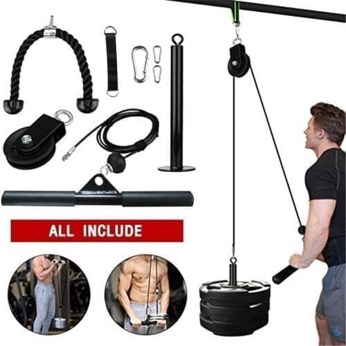 #H40 Fitness Gym Pulley Cable Machine Attachment System 9PC Indoor And Outdoor Lifting Forearm Arm Strength Fitness Equipment