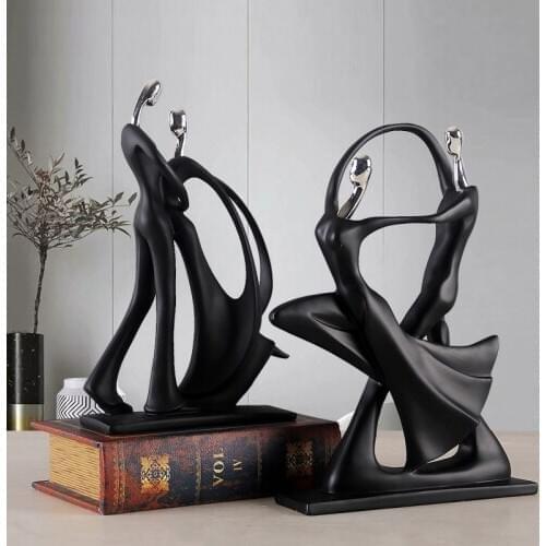 Modern creative couple dancers resin ornaments living room TV cabinet desktop decoration figurines home accessories wedding gift