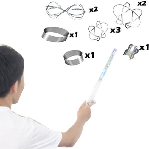 Unitech Toys Fun Fly Stick Transparent Magic Levitation Wand Science toys Electric flying Wand with 10pc flying shapes
