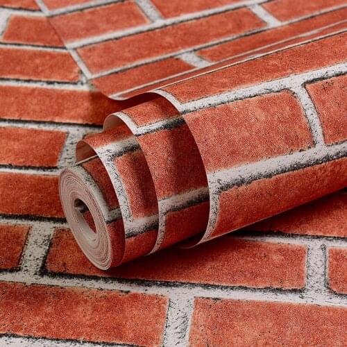 Vintage industrial self-paste wallpaper non-woven 3D three-dimensional brick restaurant bar background self-adhesive wallpaper