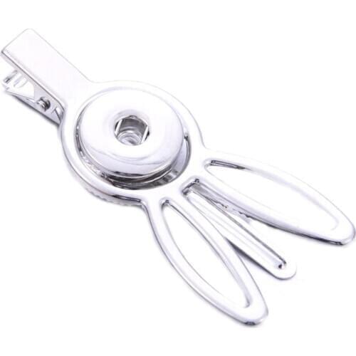 New Snap Jewelry 18mm Snap Button Hair Clip for Women Girl Fit 18mm Snap Buttons Jewelry Charm Bracelet DIY Hairwear Jewelry