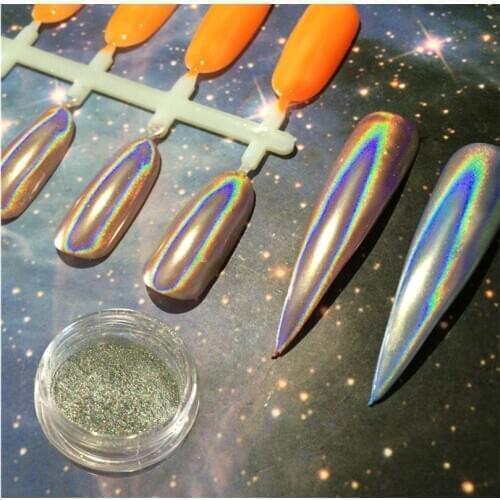 0.5g Holographic Powder Nail Mirror Chrome Nail Powder Glitter Nail Polish Sequins Laser Unicorn Pigment for Nails Manicure