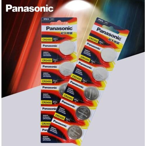 10pcs New Original Panasonic CR2450 CR 2450 3V Lithium Button Cell Battery Coin Batteries For Watches,clocks,hearing aids
