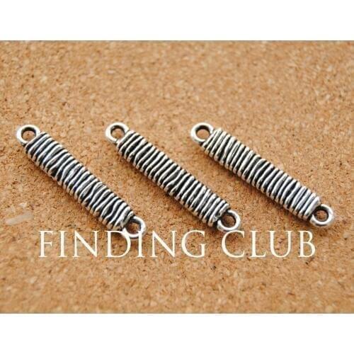 15pcs Silver Color 3D Wire Wrapped Connector Charms Pendants DIY Finding 32x6mm A920