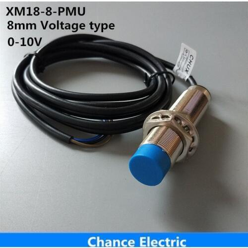 18mm Linear analog sensor voltage type 8mm detect distance 0-10v analog inductive displayment sensor switch (XM18-8-PMU)