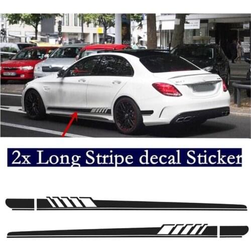 2PCS 225*11.5CM Car Side Skirt Sticker Long Stripe Auto Vinyl Film Wrap Stickers Tuning Universal Shelter Scratches DIY