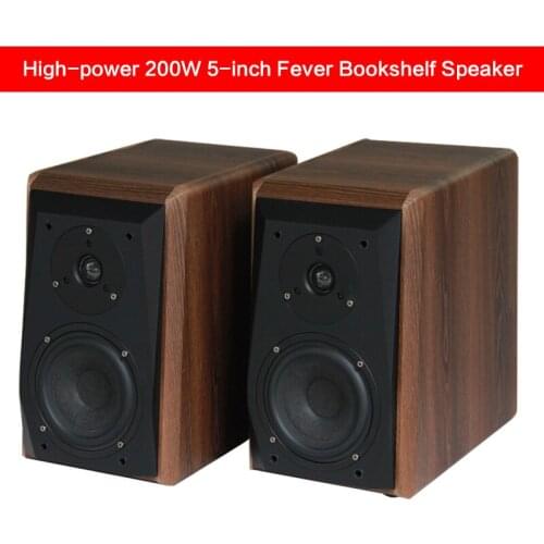 200W 5-inch High-power Bookshelf Speaker Home Theater HiFi Fever Audio Passive Two-way High-fidelity Front Desktop Speaker