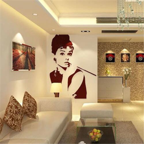 Audrey Hepburn Acrylic 3d three-dimensional wall stickers living room TV background wall Home Decoration sticker Christmas Gift