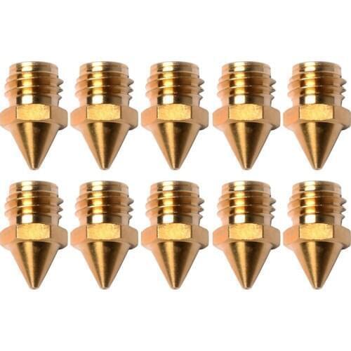 3D Printer Accessories, 0.4mm Brass Nozzle Head, Suitable for A10M A20M A30M A10T A20T (10 Pack)