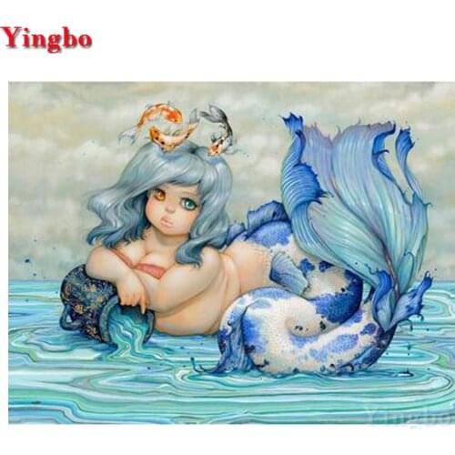 5D DIY Mermaid Diamond Painting square round drill Rhinestone Decoration Wall Stickers diamond mosaic cartoon girl Carnival gift