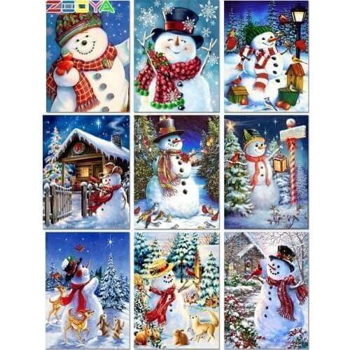 Diamond Painting Snowman Diamond Mosaic Christmas Diamond Embroidery Winter 5D Full Square Diamond Cross Stitch Home Decor Jh037