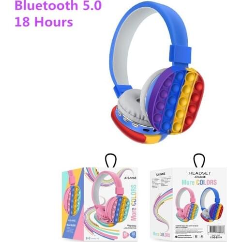 Rainbow Stripe Wireless Headset Bluetooth 5.0 Headphone HIFI 18 Hours Stereo Sound Earphone Lovers Christmas Birthday Gift
